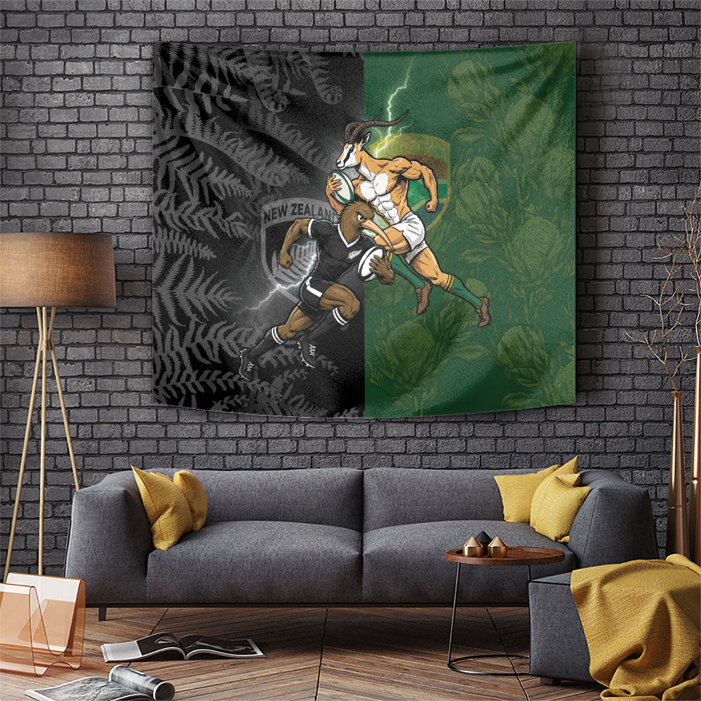 South Africa And New Zealand Tapestry Springboks And Kiwis Rugby Rivalry