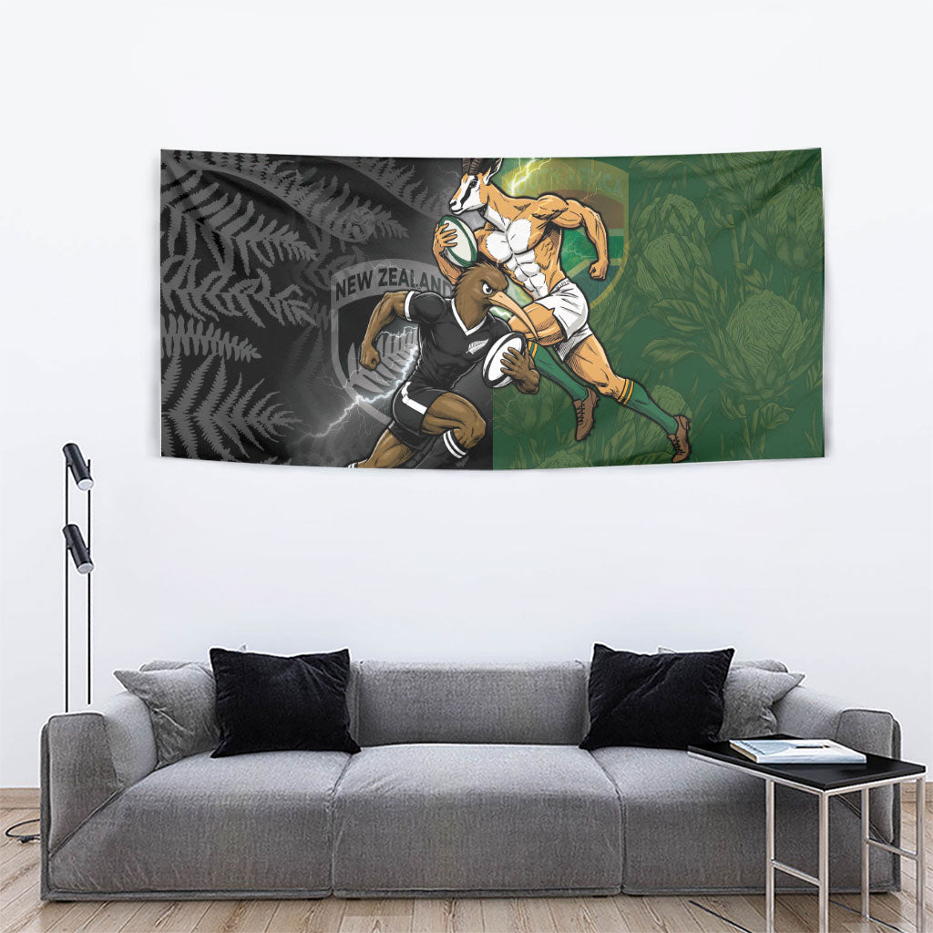 South Africa And New Zealand Tapestry Springboks And Kiwis Rugby Rivalry