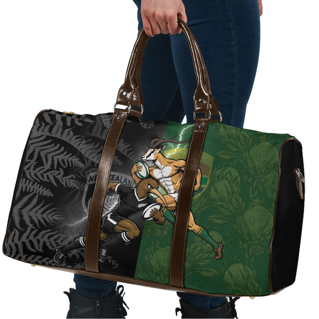 South Africa And New Zealand Travel Bag Springboks And Kiwis Rugby Rivalry