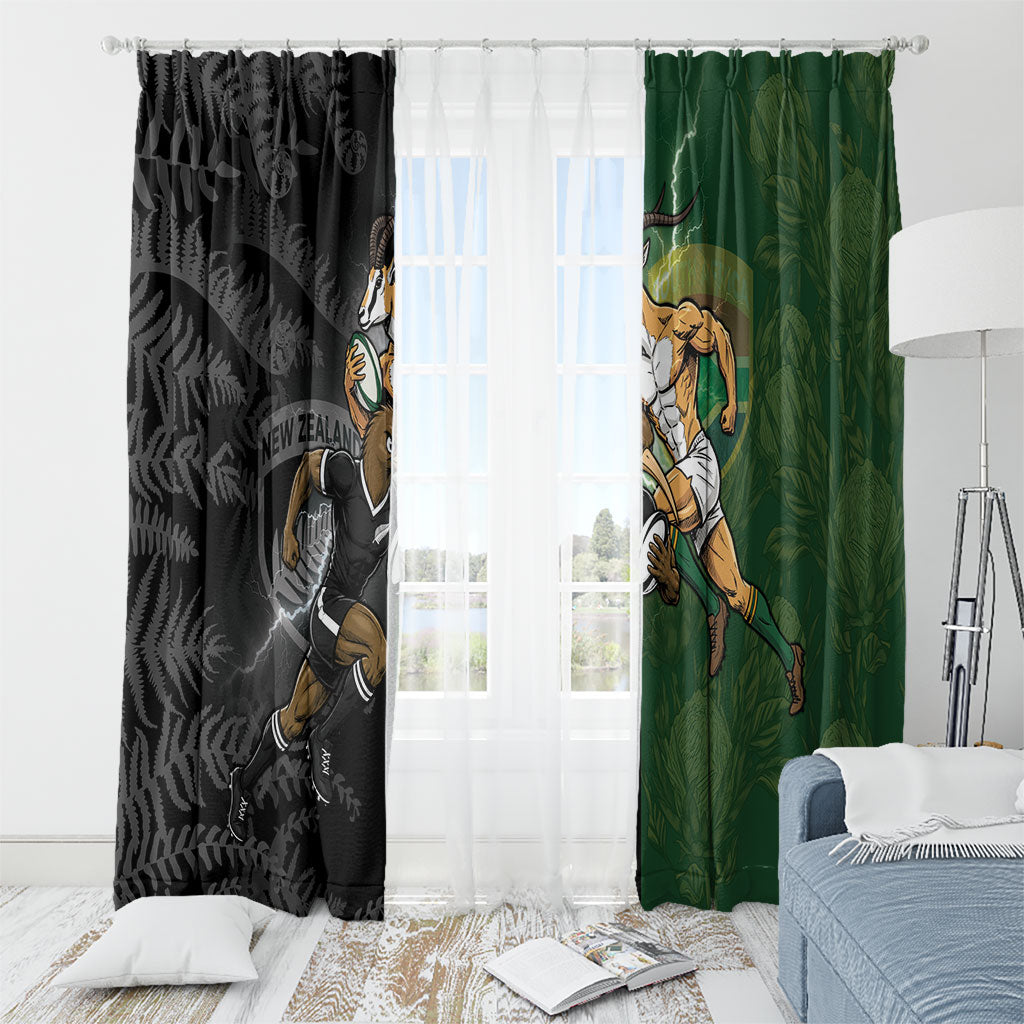 South Africa And New Zealand Window Curtain Springboks And Kiwis Rugby Rivalry
