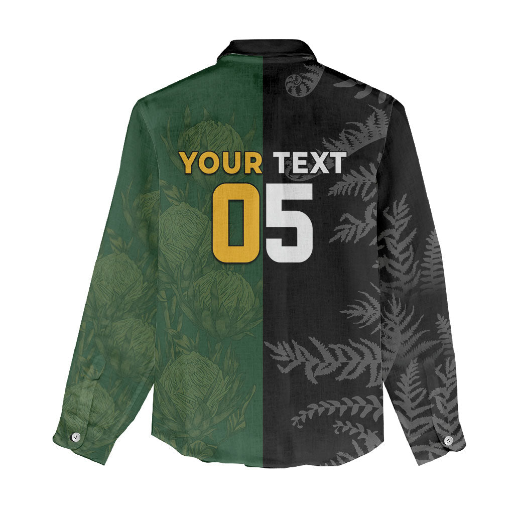 Custom South Africa And New Zealand Women Casual Shirt Springboks And Kiwis Rugby Rivalry