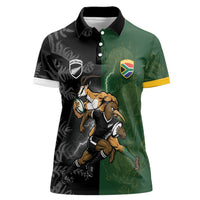 Custom South Africa And New Zealand Women Polo Shirt Springboks And Kiwis Rugby Rivalry