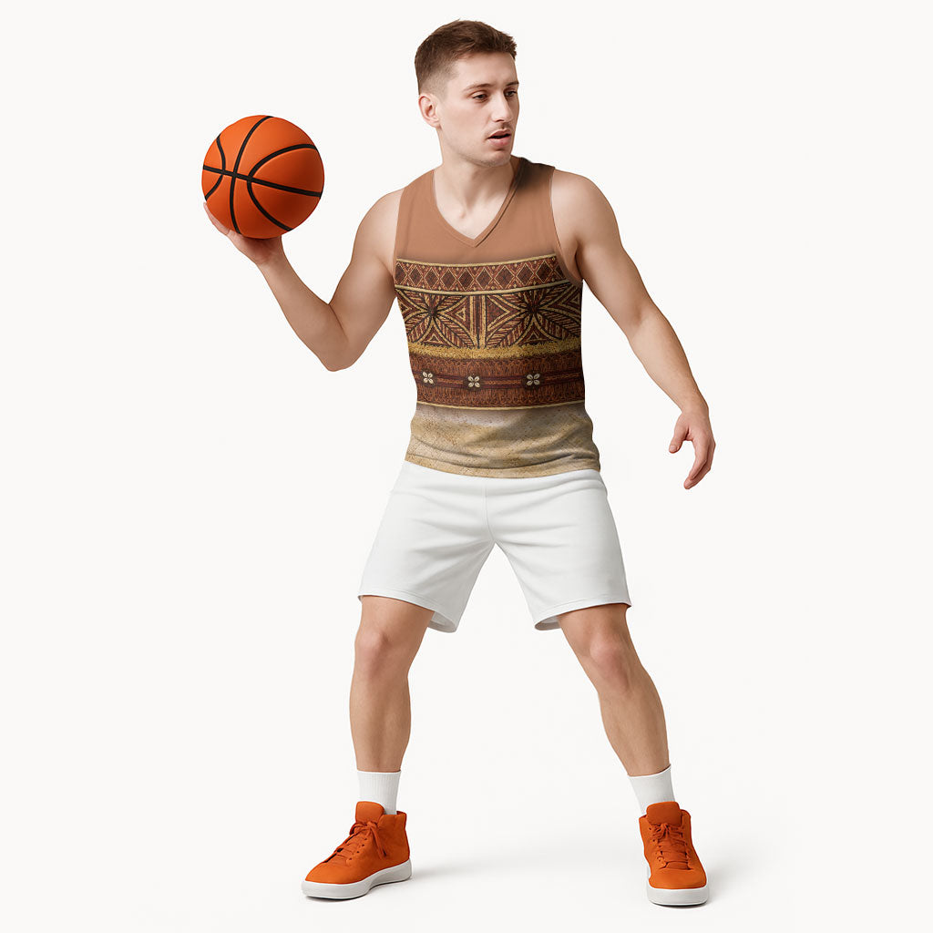 Polynesian Princess Inspired Cosplay Costume Basketball Jersey Traditional Tapa Pattern