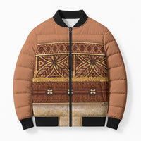 Polynesian Princess Inspired Cosplay Costume Bomber Puffer Jacket Traditional Tapa Pattern