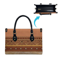 Polynesian Princess Inspired Cosplay Costume Leather Bag Traditional Tapa Pattern