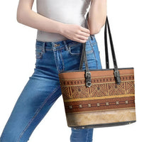 Polynesian Princess Inspired Cosplay Costume Leather Tote Bag Traditional Tapa Pattern