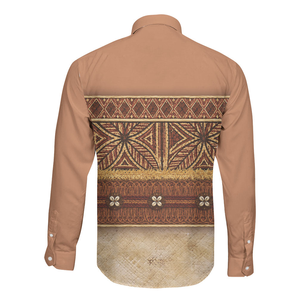 Polynesian Princess Inspired Cosplay Costume Long Sleeve Button Shirt Traditional Tapa Pattern
