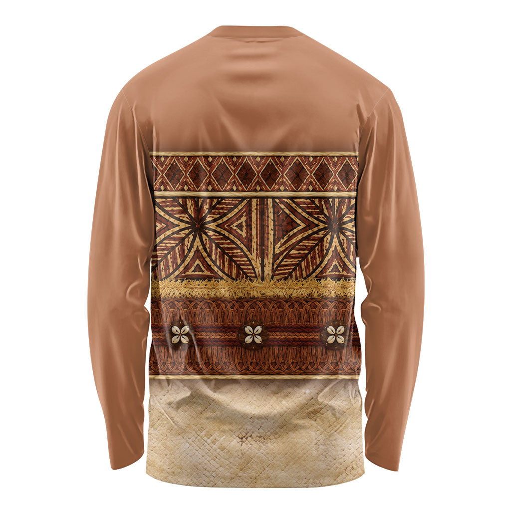 Polynesian Princess Inspired Cosplay Costume Long Sleeve Shirt Traditional Tapa Pattern