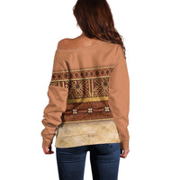 Polynesian Princess Inspired Cosplay Costume Off Shoulder Sweater Traditional Tapa Pattern