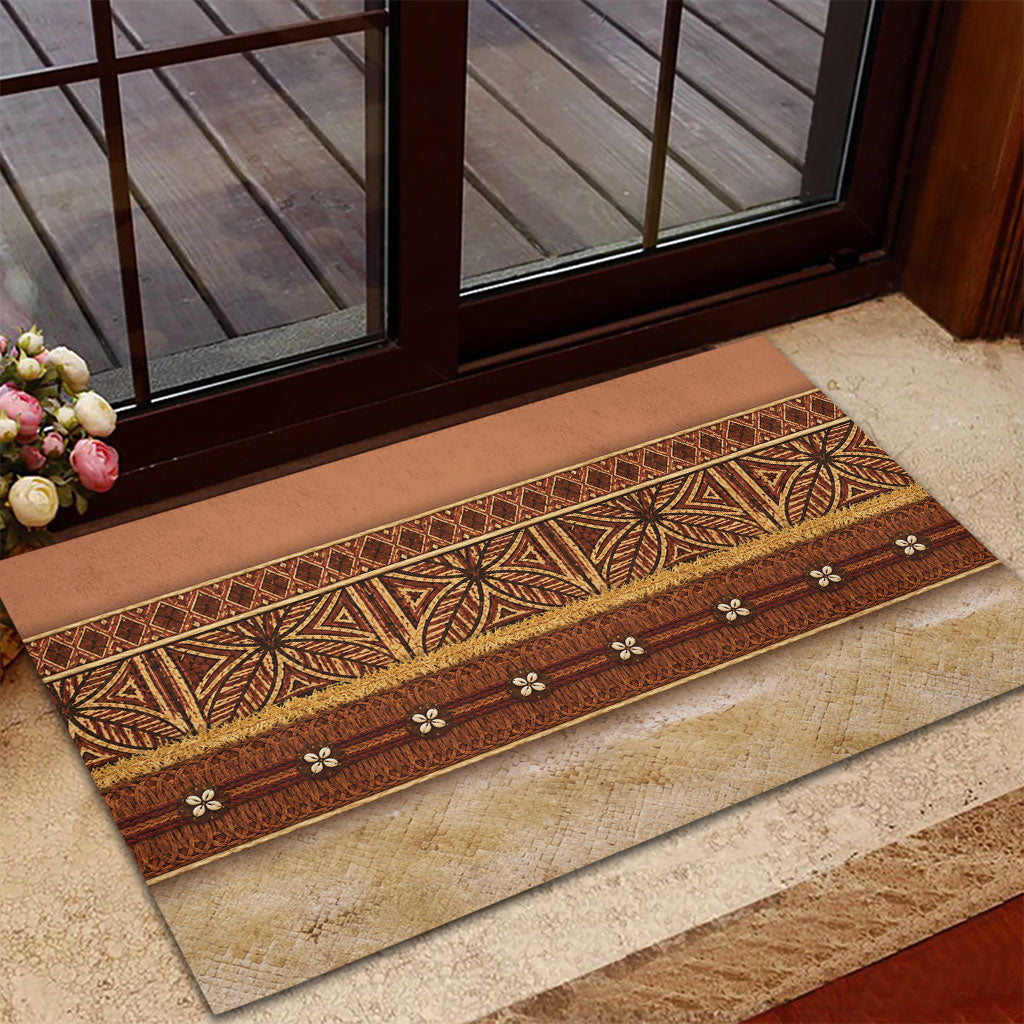 Polynesian Princess Inspired Cosplay Costume Rubber Doormat Traditional Tapa Pattern