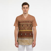 Polynesian Princess Inspired Cosplay Costume Scrub Top Traditional Tapa Pattern