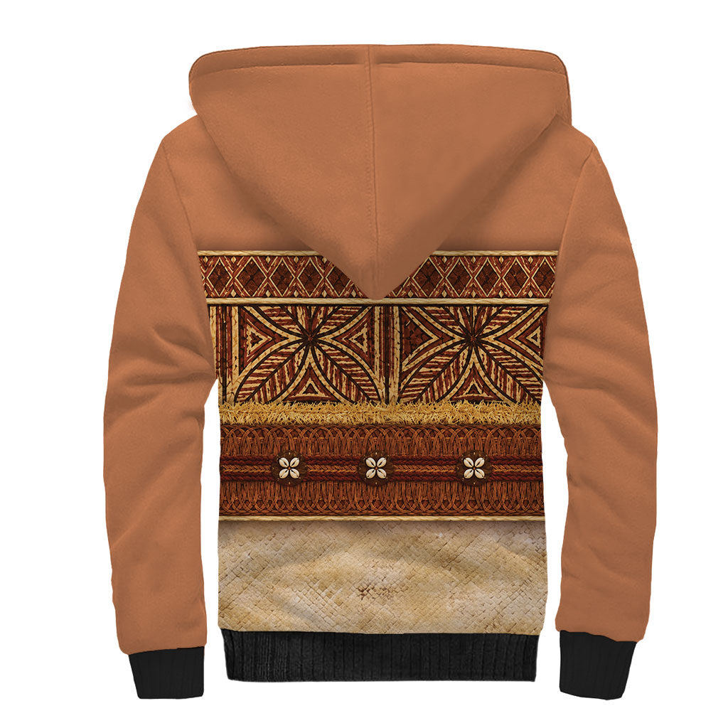 Polynesian Princess Inspired Cosplay Costume Sherpa Hoodie Traditional Tapa Pattern
