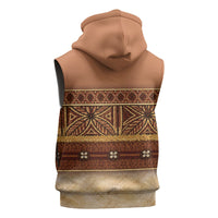 Polynesian Princess Inspired Cosplay Costume Sleeveless Zip Hoodie Traditional Tapa Pattern