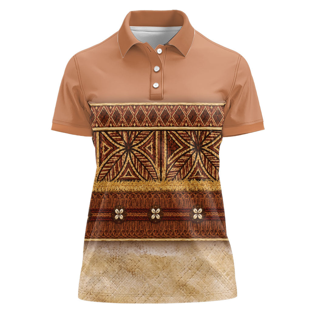 Polynesian Princess Inspired Cosplay Costume Women Polo Shirt Traditional Tapa Pattern