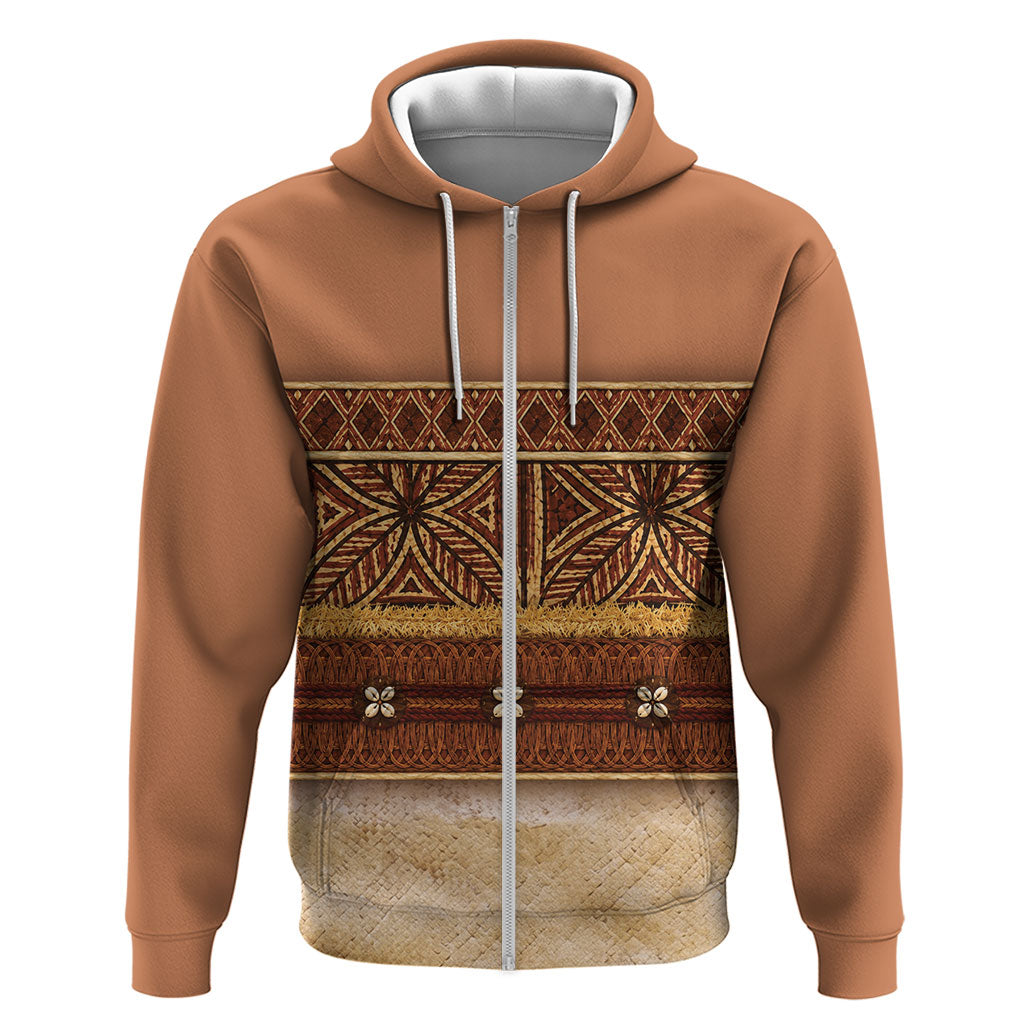 Polynesian Princess Inspired Cosplay Costume Zip Hoodie Traditional Tapa Pattern