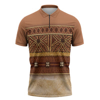 Polynesian Princess Inspired Cosplay Costume Zipper Polo Shirt Traditional Tapa Pattern