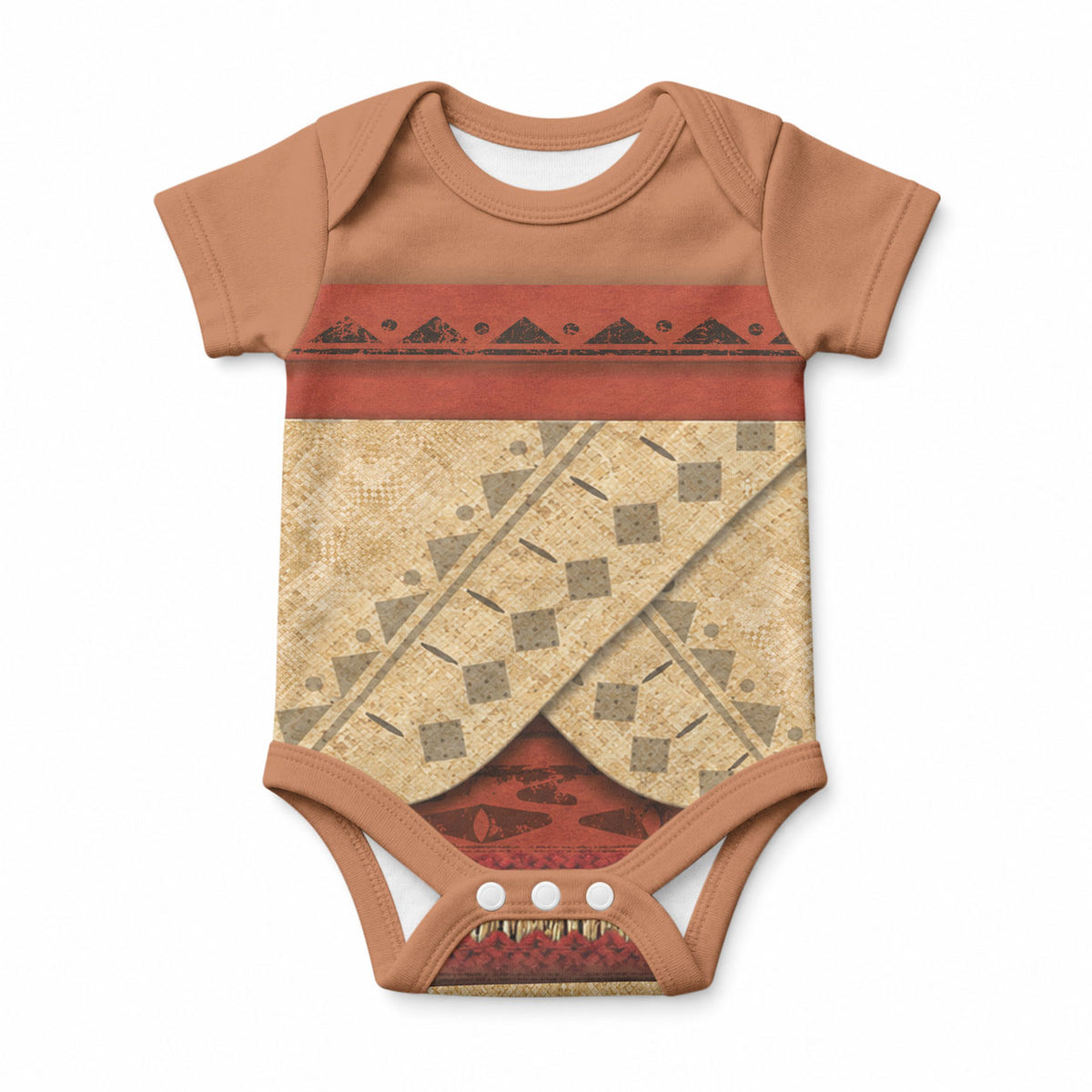 Island Elder Inspired Costume Baby Onesie Polynesian Tribal Pattern