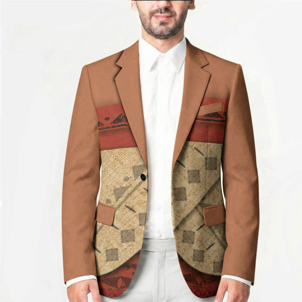 Island Elder Inspired Costume Blazer Polynesian Tribal Pattern
