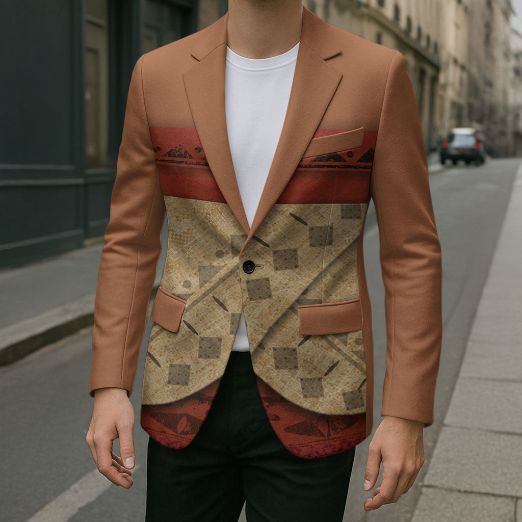 Island Elder Inspired Costume Blazer Polynesian Tribal Pattern