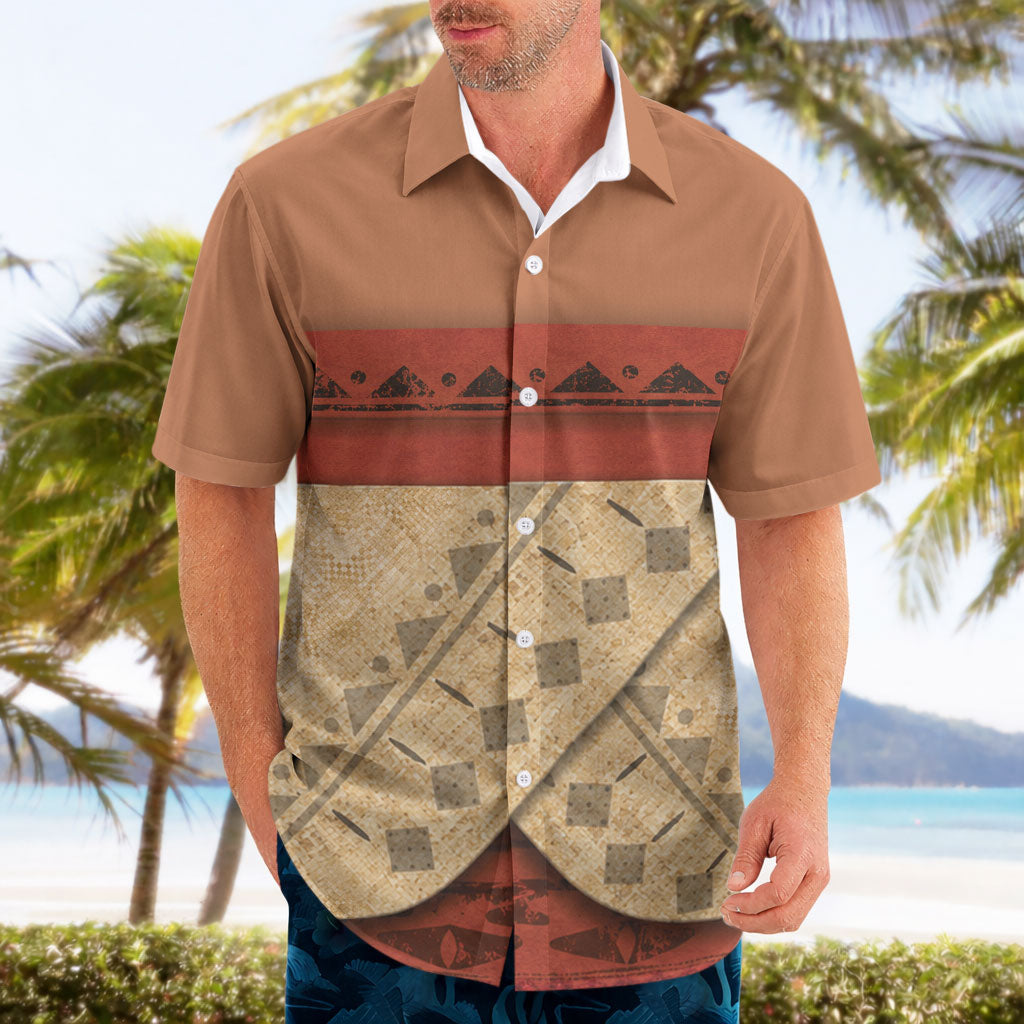 Island Elder Inspired Costume Hawaiian Shirt Polynesian Tribal Pattern