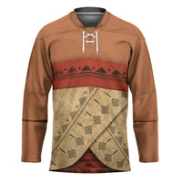 Island Elder Inspired Costume Hockey Jersey Polynesian Tribal Pattern
