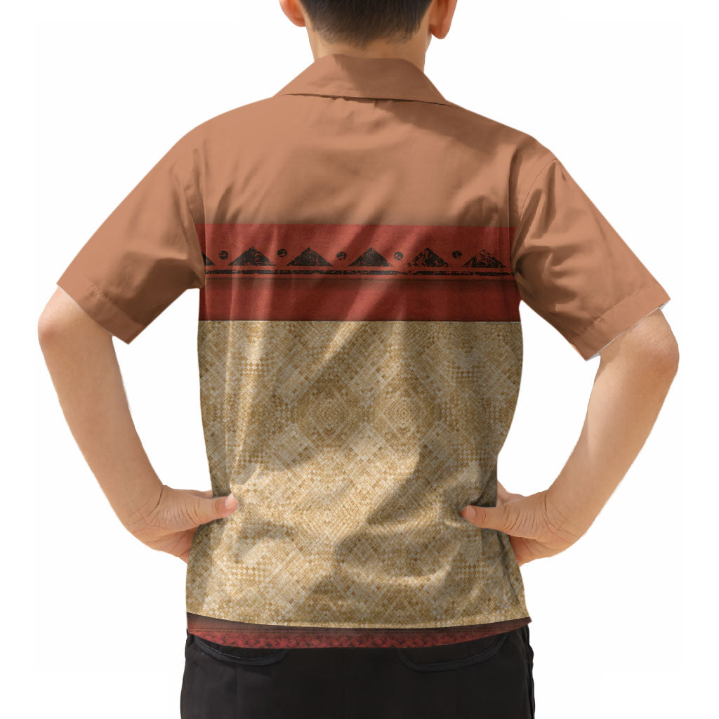 Island Elder Inspired Costume Kid Hawaiian Shirt Polynesian Tribal Pattern