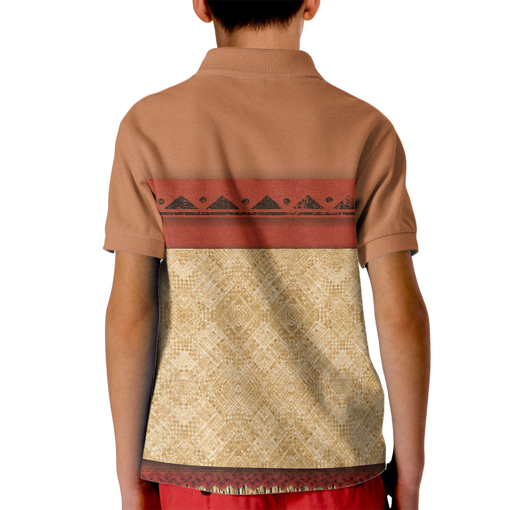 Island Elder Inspired Costume Kid Polo Shirt Polynesian Tribal Pattern