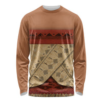 Island Elder Inspired Costume Long Sleeve Shirt Polynesian Tribal Pattern