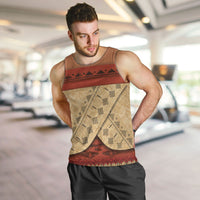 Island Elder Inspired Costume Men Tank Top Polynesian Tribal Pattern