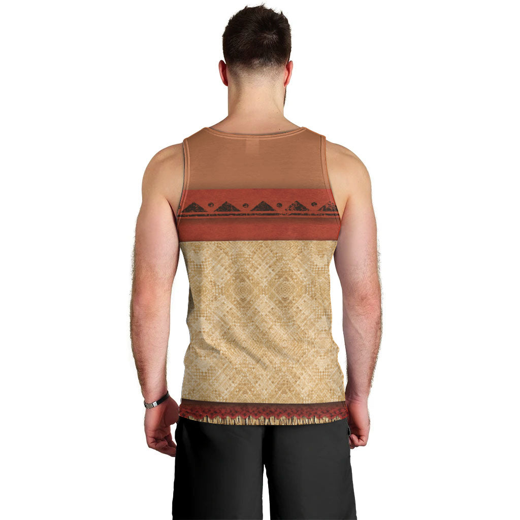 Island Elder Inspired Costume Men Tank Top Polynesian Tribal Pattern