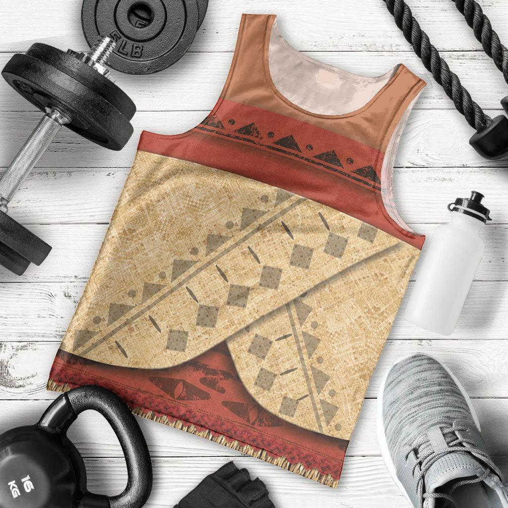 Island Elder Inspired Costume Men Tank Top Polynesian Tribal Pattern