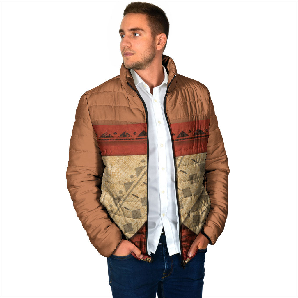 Island Elder Inspired Costume Padded Jacket Polynesian Tribal Pattern