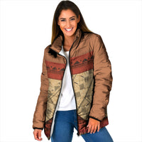 Island Elder Inspired Costume Padded Jacket Polynesian Tribal Pattern