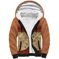 Island Elder Inspired Costume Sherpa Hoodie Polynesian Tribal Pattern