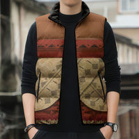 Island Elder Inspired Costume Sleeveless Puffer Jacket Polynesian Tribal Pattern