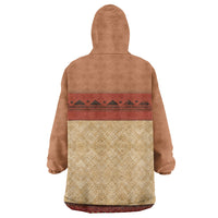 Island Elder Inspired Costume Wearable Blanket Hoodie Polynesian Tribal Pattern