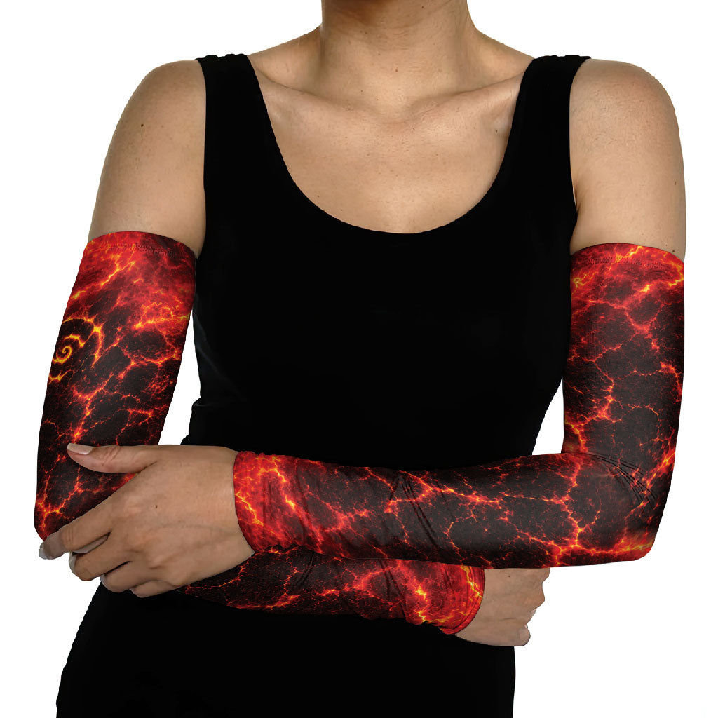 Lava Monster Costume Arm Sleeves Fiery Lava Spiral