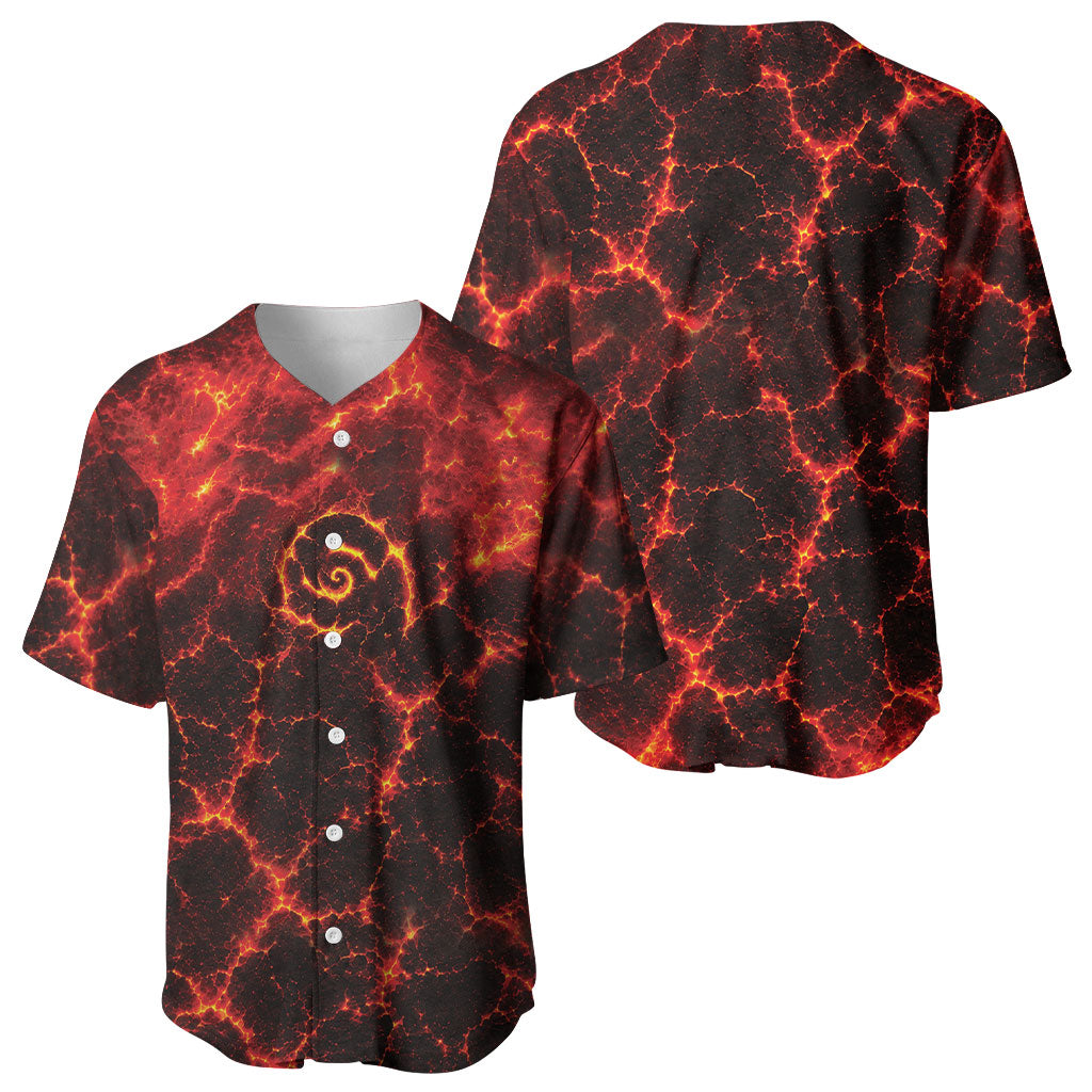 Lava Monster Costume Baseball Jersey Fiery Lava Spiral
