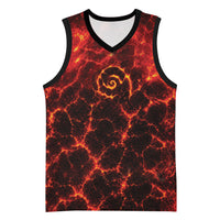 Lava Monster Costume Basketball Jersey Fiery Lava Spiral