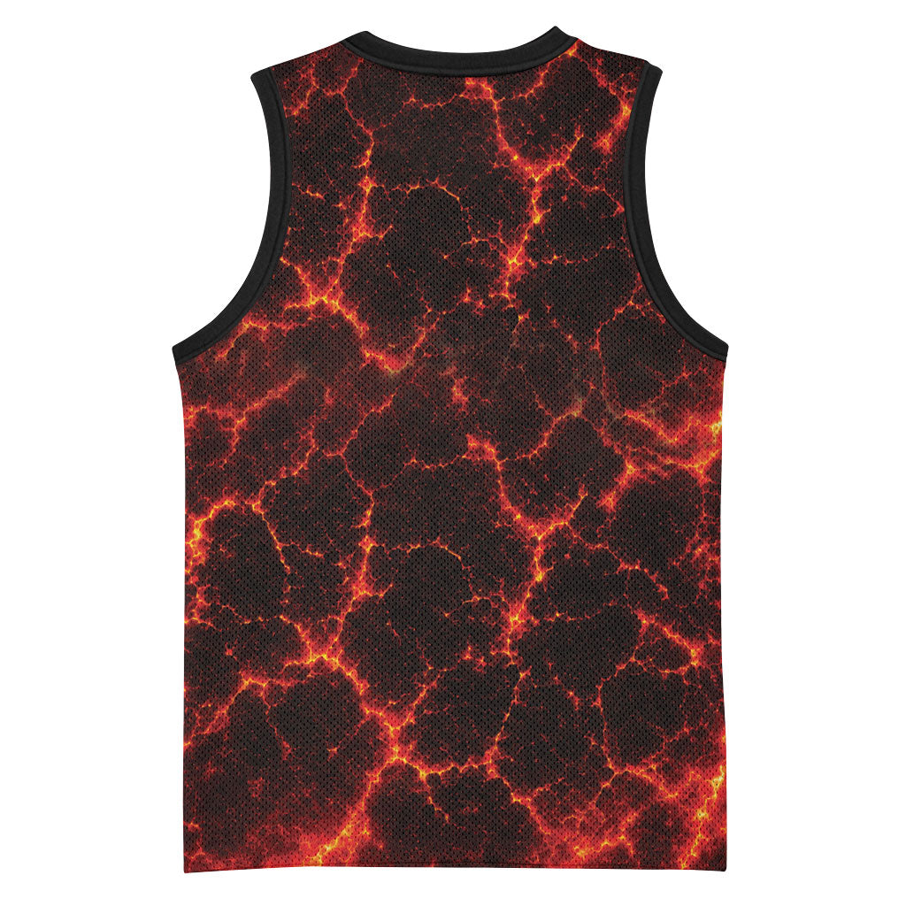 Lava Monster Costume Basketball Jersey Fiery Lava Spiral