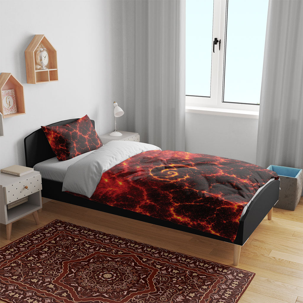Lava Monster Costume Bedding Set Fiery Lava Spiral
