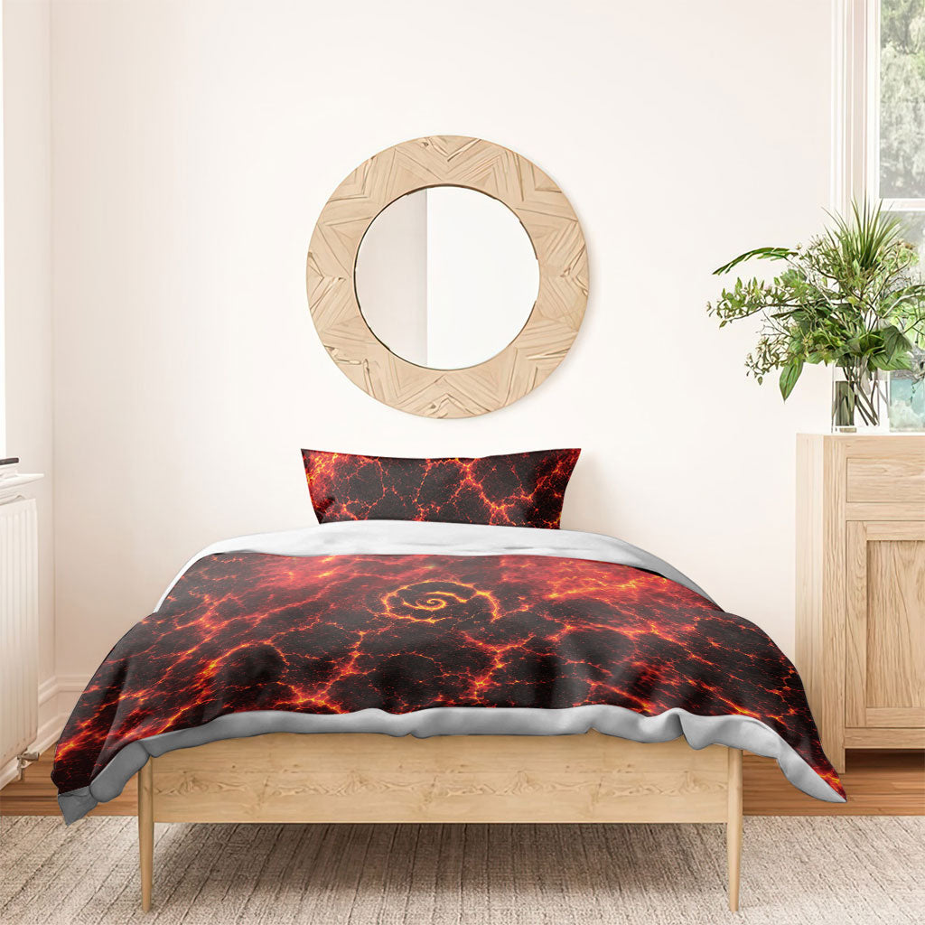 Lava Monster Costume Bedding Set Fiery Lava Spiral