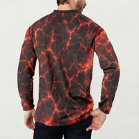 Lava Monster Costume Button Sweatshirt Fiery Lava Spiral