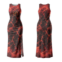 Lava Monster Costume Family Matching Tank Maxi Dress and Hawaiian Shirt Fiery Lava Spiral