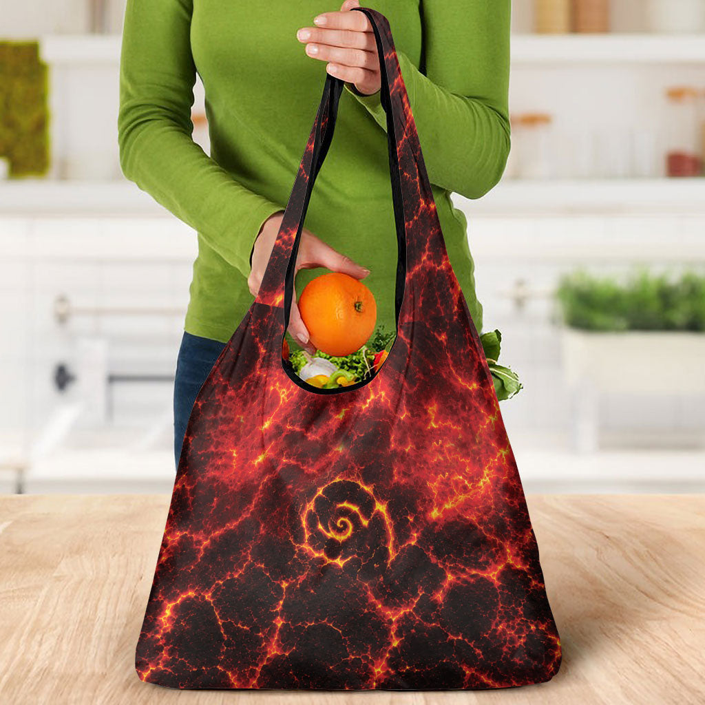 Lava Monster Costume Grocery Bag Fiery Lava Spiral