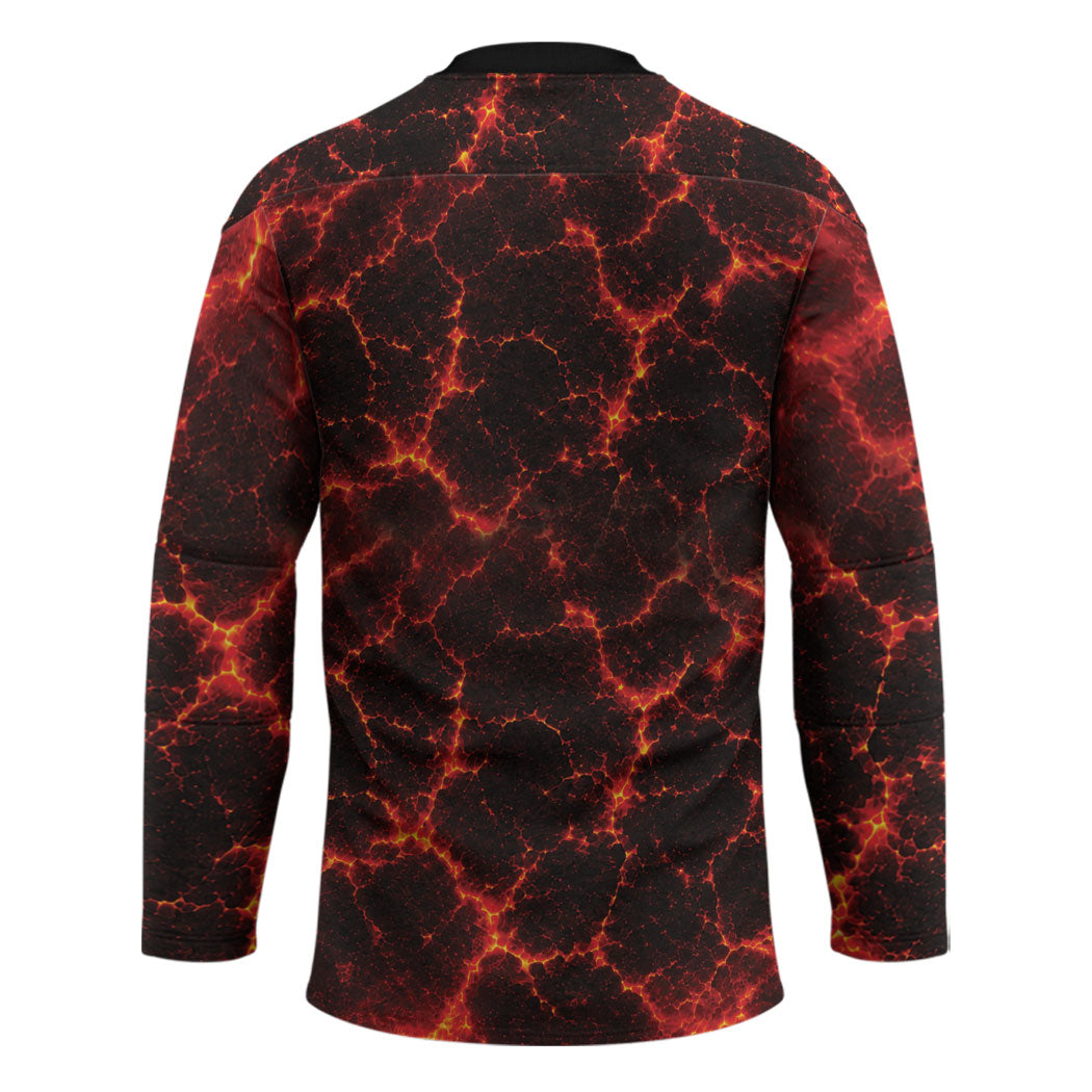 Lava Monster Costume Hockey Jersey Fiery Lava Spiral