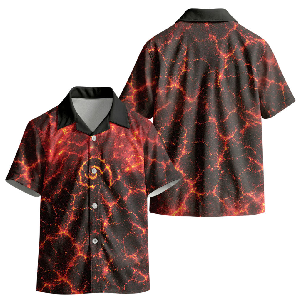 Lava Monster Costume Kid Hawaiian Shirt Fiery Lava Spiral