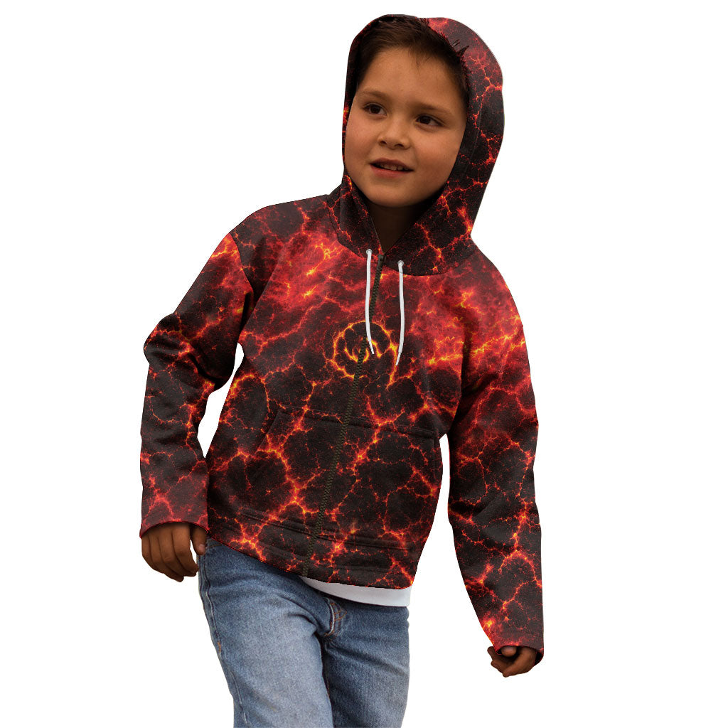 Lava Monster Costume Kid Hoodie Fiery Lava Spiral