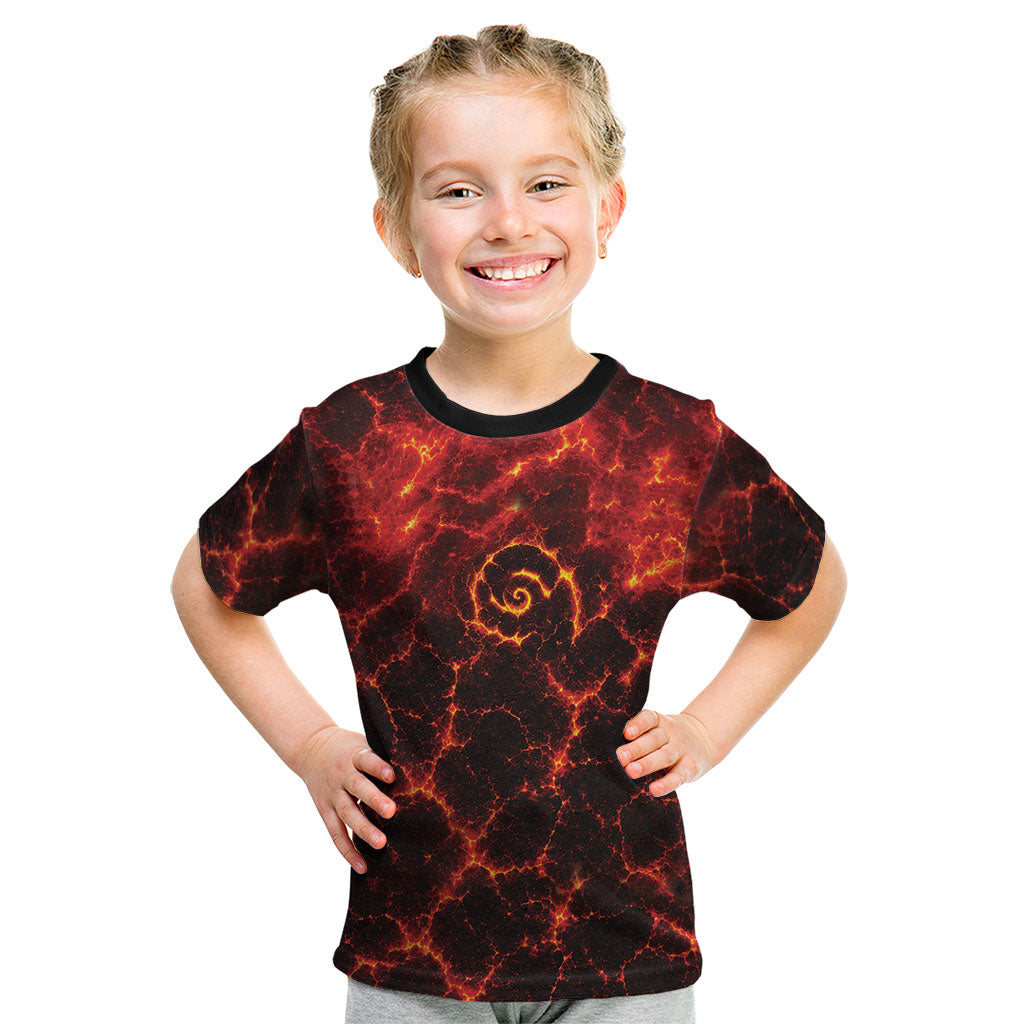 Lava Monster Costume Kid T Shirt Fiery Lava Spiral