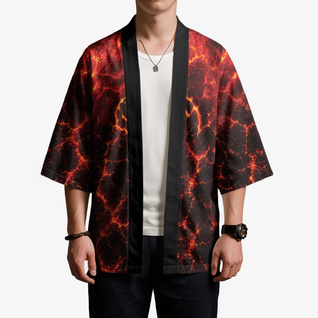 Lava Monster Costume Kimono Fiery Lava Spiral